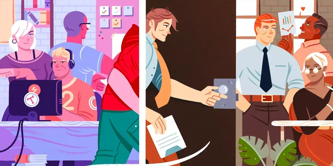 Illustration of the modern design career path by Raúl Gil