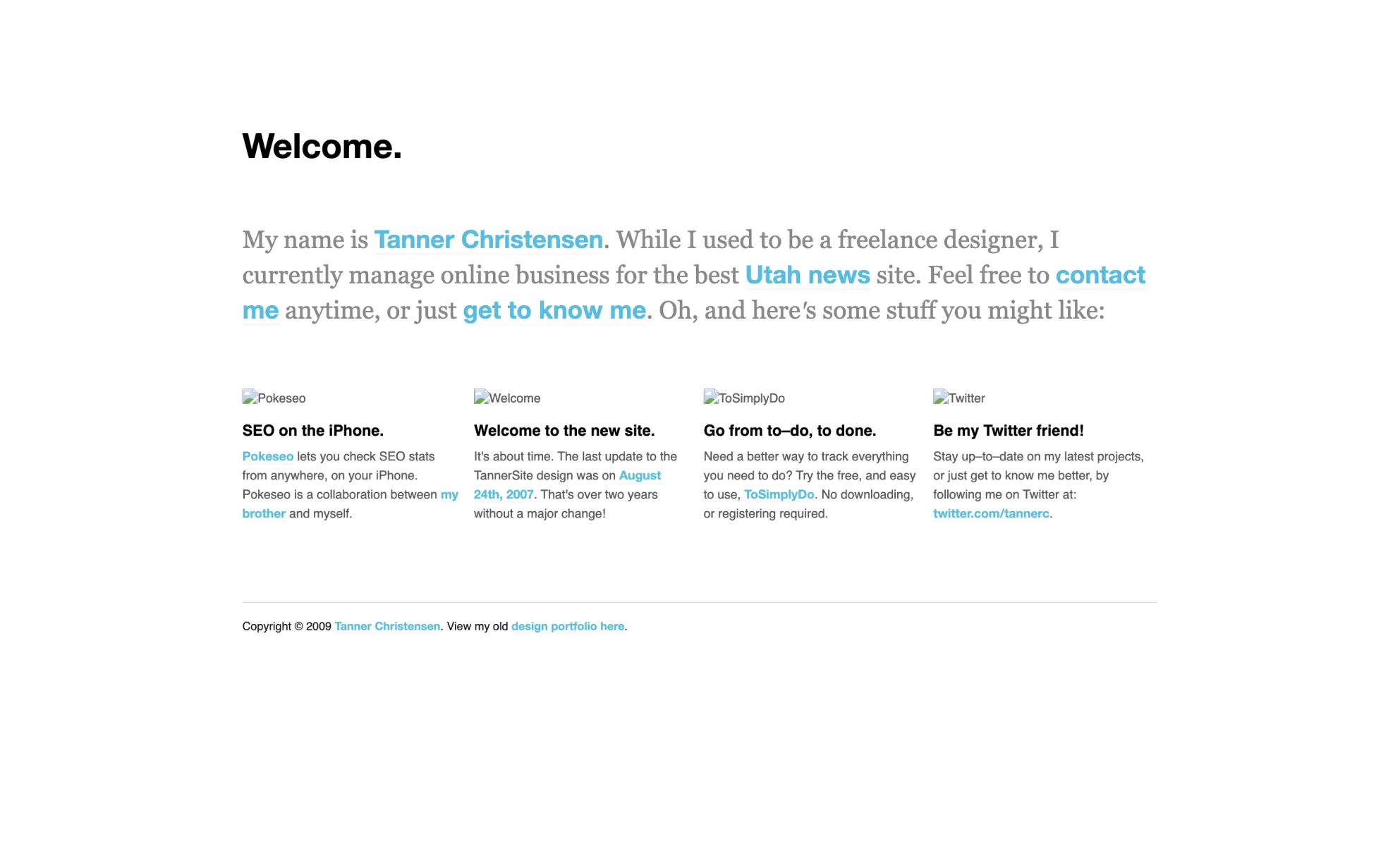 TannerChristensen.com in 2009