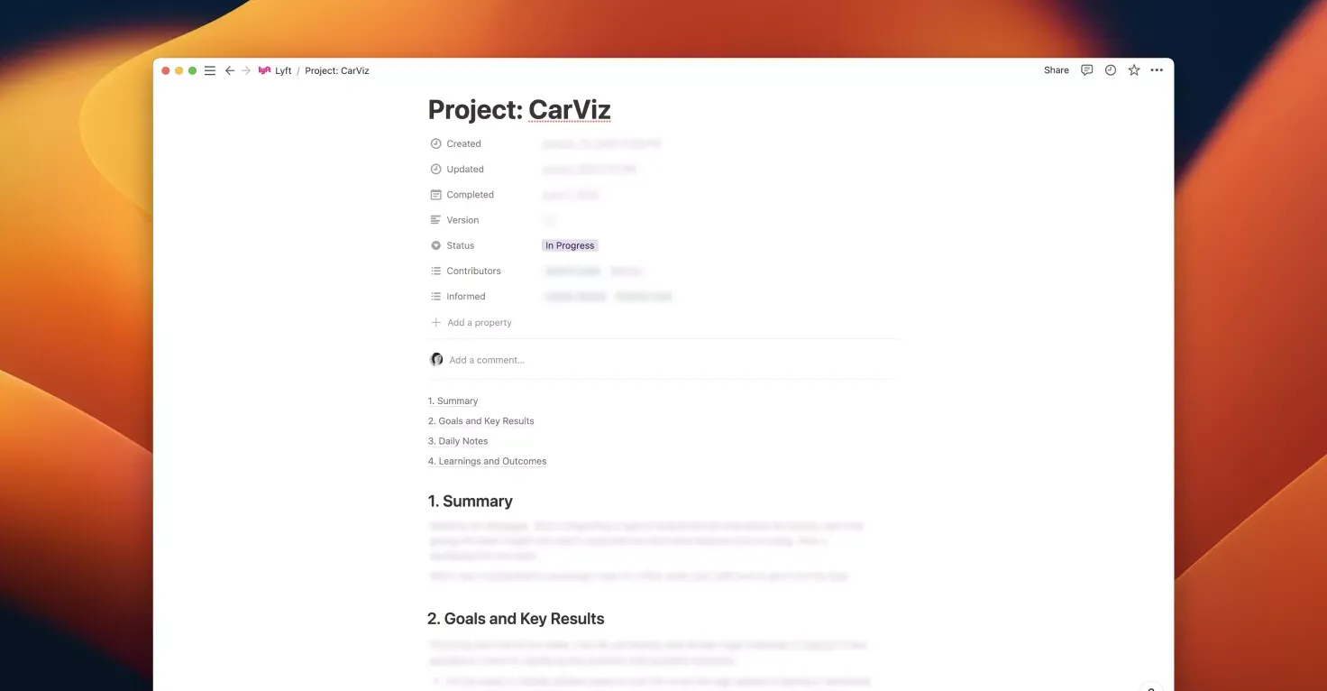 Project journal overview